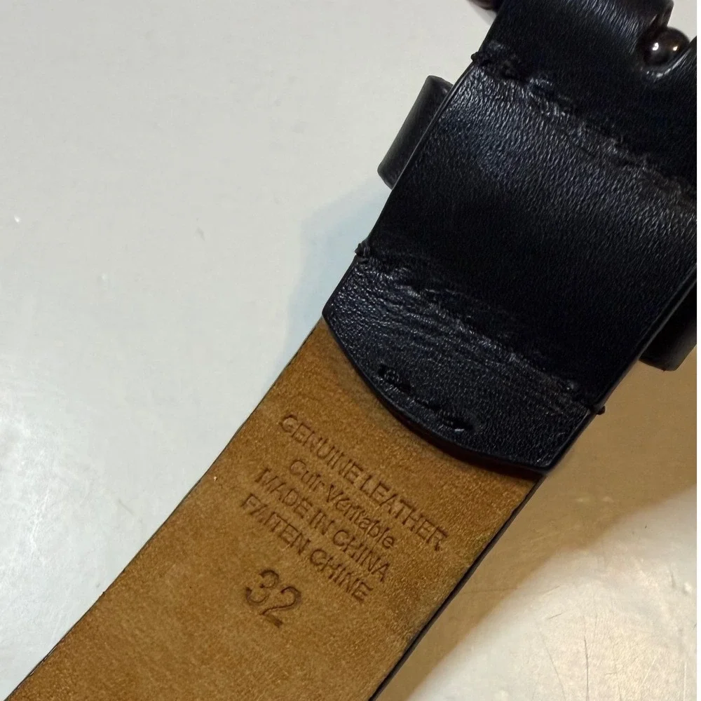 Robert Graham Belt Mens 32 Black Excellent Perforated Paisley Leather Engraved
